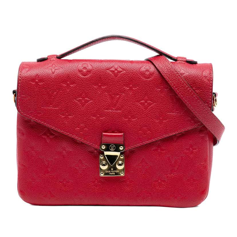 Louis Vuitton Monogram Empreinte Pochette Metis Red Leather Good condition - Front View