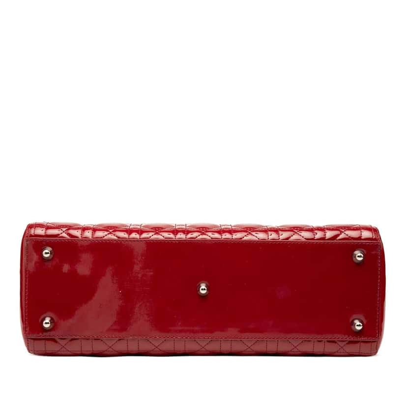 Dior Large Patent Cannage Lady Dior Red Leather Good condition - Inside View