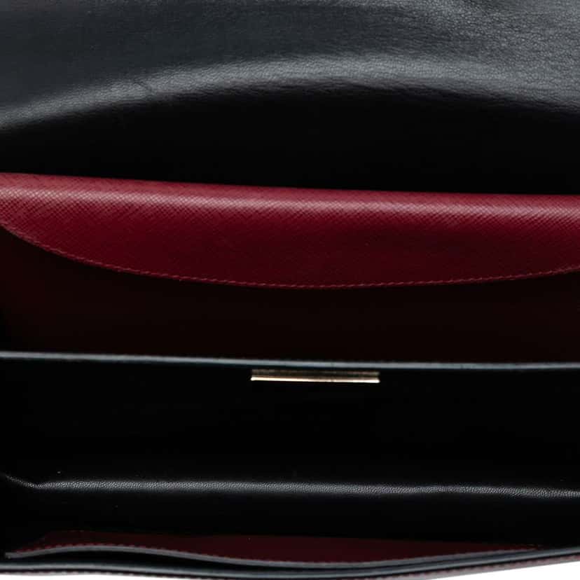 Prada Medium Saffiano Lux Sound Satchel Red Leather Good condition - Model View