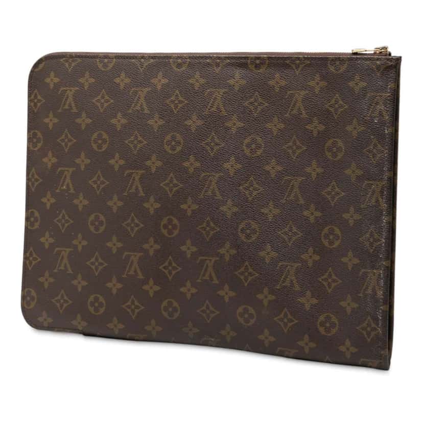Louis Vuitton Monogram Poche Documents Portfolio Brown Good condition - Back View