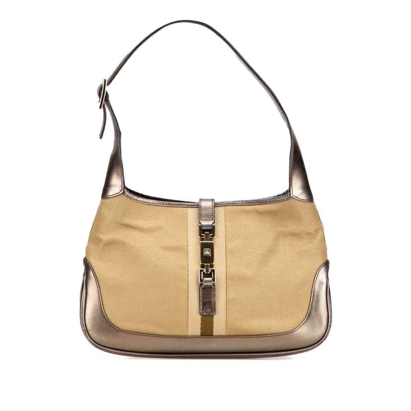 Gucci Canvas Web Jackie Shoulder Bag Brown Canvas Good condition - Front View