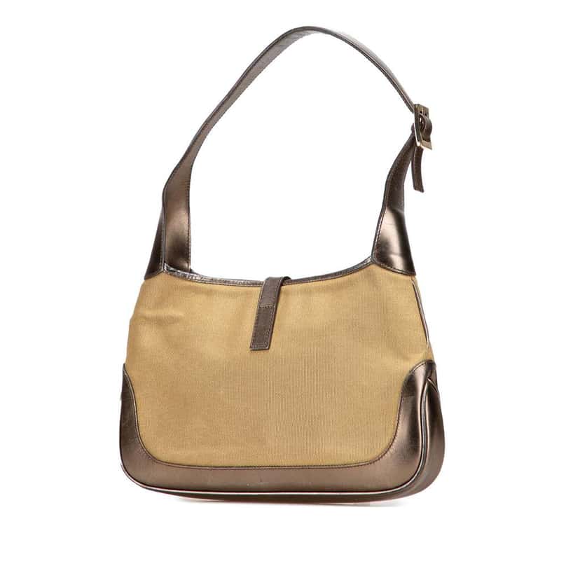 Gucci Canvas Web Jackie Shoulder Bag Brown Canvas Good condition - Back View