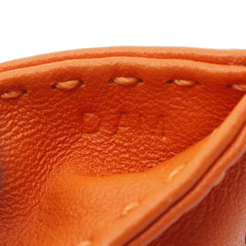 Hermès Milo Lambskin and Swift Shopping Bag Charm Orange Leather Good condition - Model View