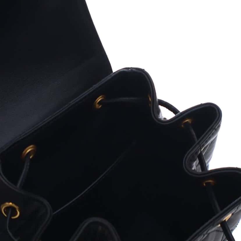 Dior Small Lambskin Macrocannage Caro Backpack Black Leather Good condition - Model View