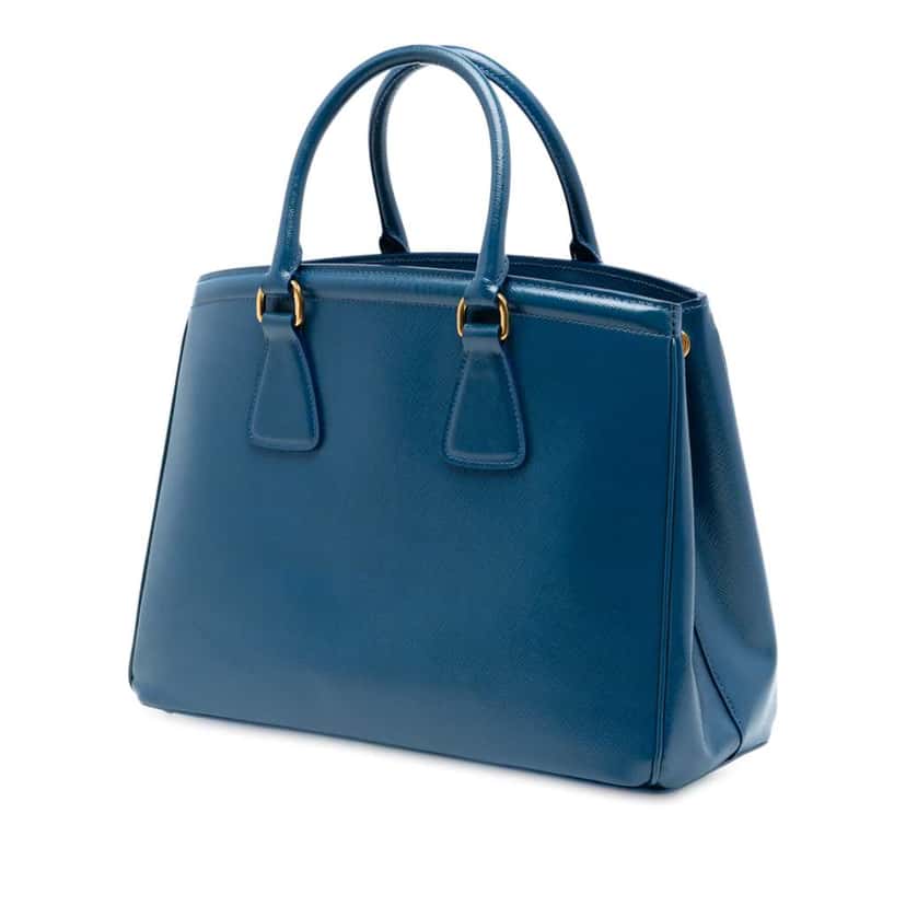 Prada Saffiano Lux Parabole Tote Blue Leather Very good condition - Back View