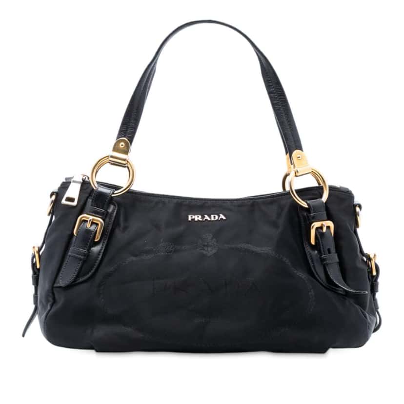 Prada Tessuto Logo Satchel Black Good condition - Front View