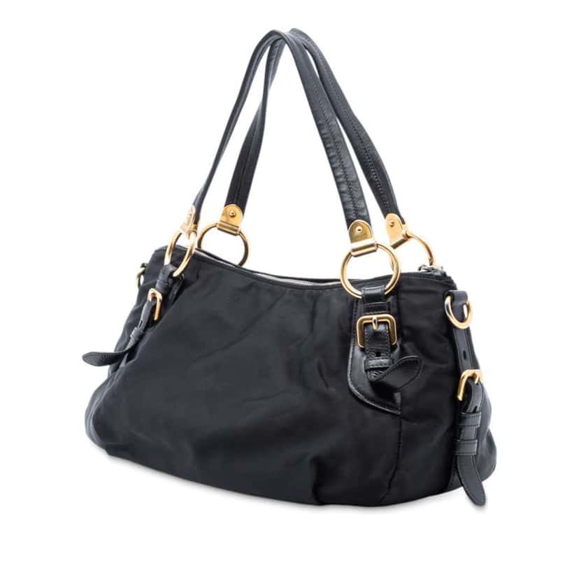 Prada Tessuto Logo Satchel Black Good condition - Back View