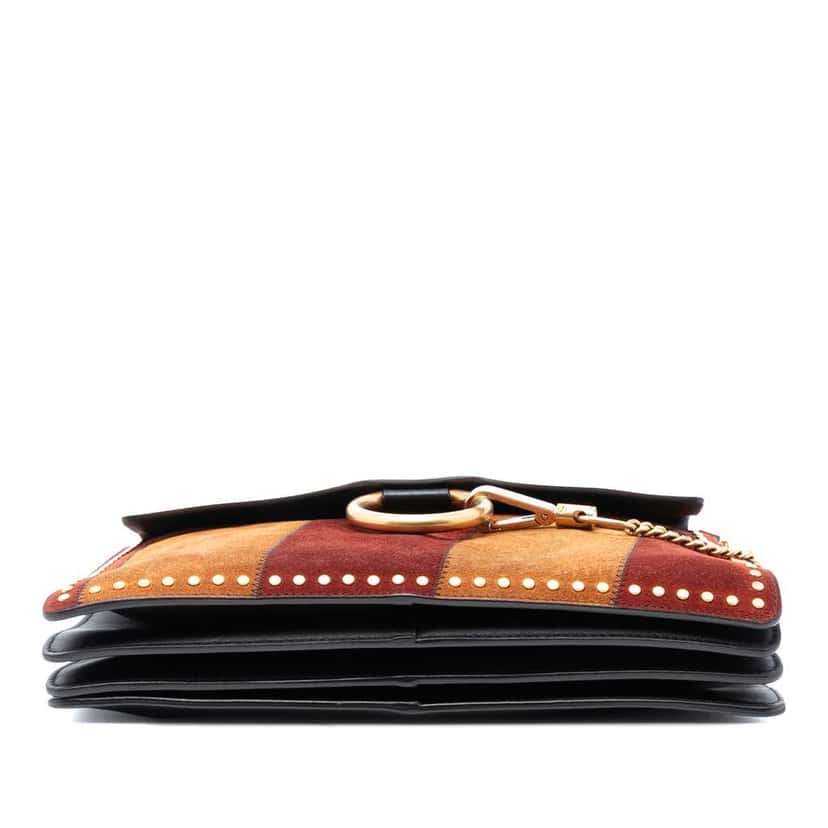 Chloé Medium Calfskin and Stitched Suede Faye Crossbody Black Leather Good condition - Inside View