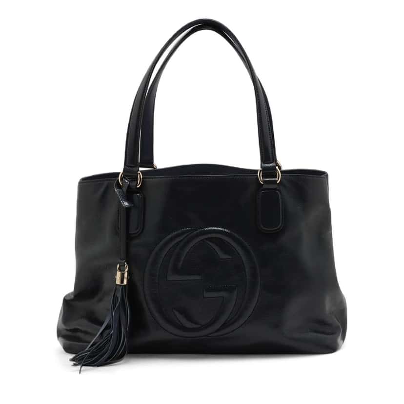 Gucci Medium Patent Soho Working Satchel Blue Leather Good condition - Front View