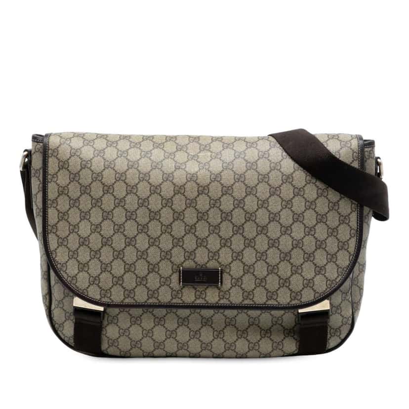 Gucci GG Supreme Messenger Bag Brown Canvas Good condition - Front View