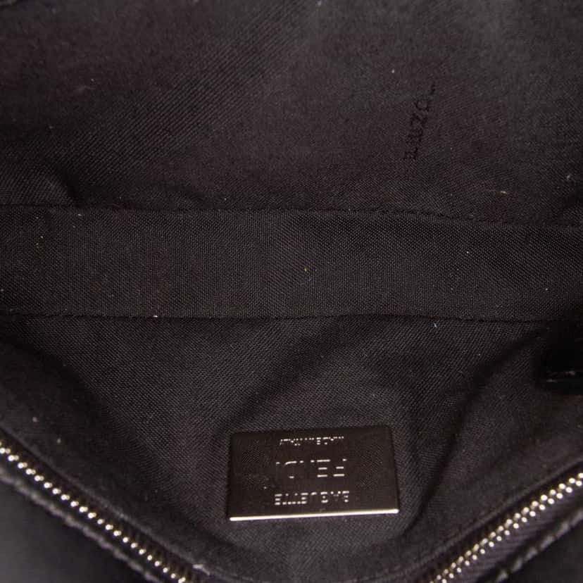 Fendi Zucca Coated Canvas FF 1974 Diagonal Convertible Baguette Satchel Black Canvas Good condition - Model View