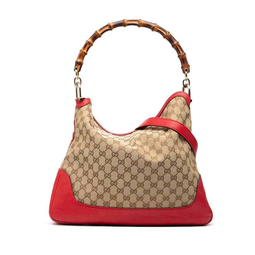 Gucci GG Canvas Bamboo Diana Satchel Brown Canvas Good condition - Front View