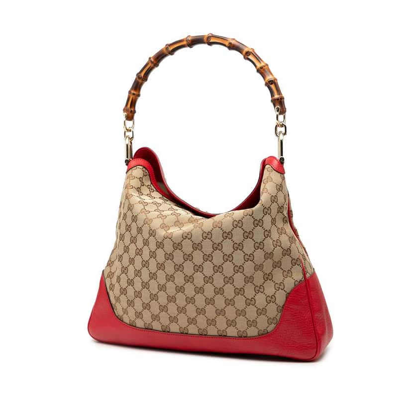 Gucci GG Canvas Bamboo Diana Satchel Brown Canvas Good condition - Back View