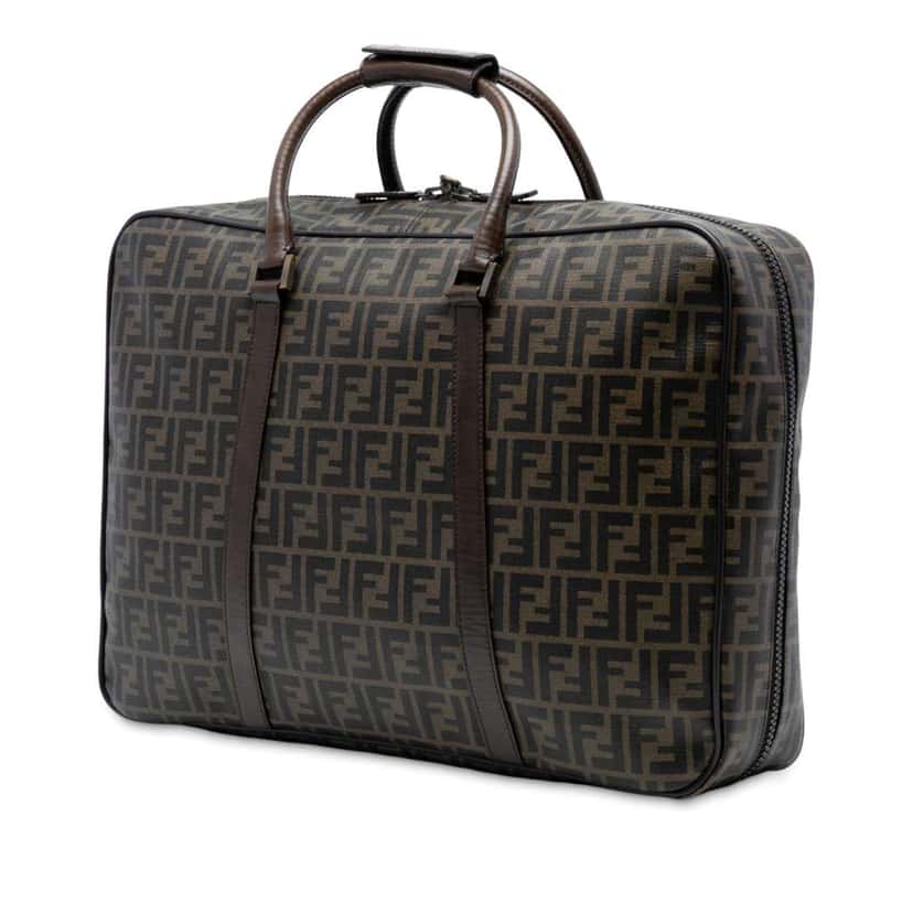 Fendi Zucca Coated Canvas Suitcase Brown Canvas Good condition - Back View