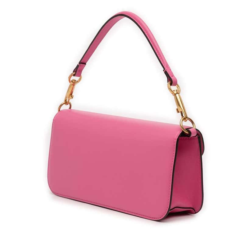 Valentino Medium Calfskin VLogo Loco Satchel Pink Leather Good condition - Back View
