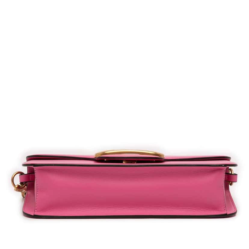 Valentino Medium Calfskin VLogo Loco Satchel Pink Leather Good condition - Inside View