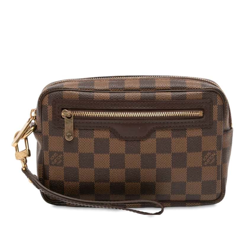 Louis Vuitton Damier Ebene Pochette Billets Macao Brown Good condition - Front View
