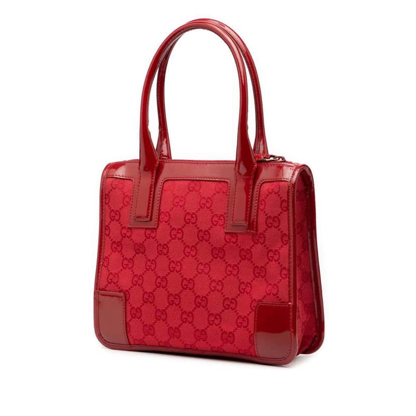 Gucci GG Canvas Handbag Red Canvas Fair condition - Back View