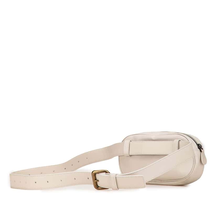 Bottega Veneta Nappa Intrecciato Belt Bag White Leather Good condition - Back View