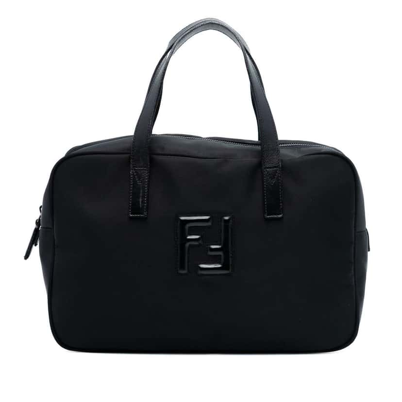 Fendi Nylon FF Handbag Black Good condition - Front View