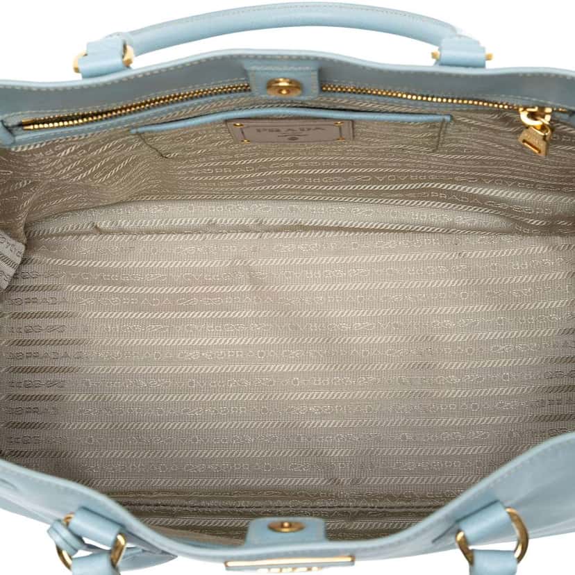 Prada Large Saffiano Lux Galleria Satchel Blue Leather Very good condition - Model View