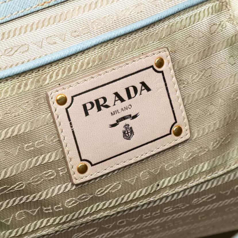 Prada Large Saffiano Lux Galleria Satchel Blue Leather Very good condition - Box View
