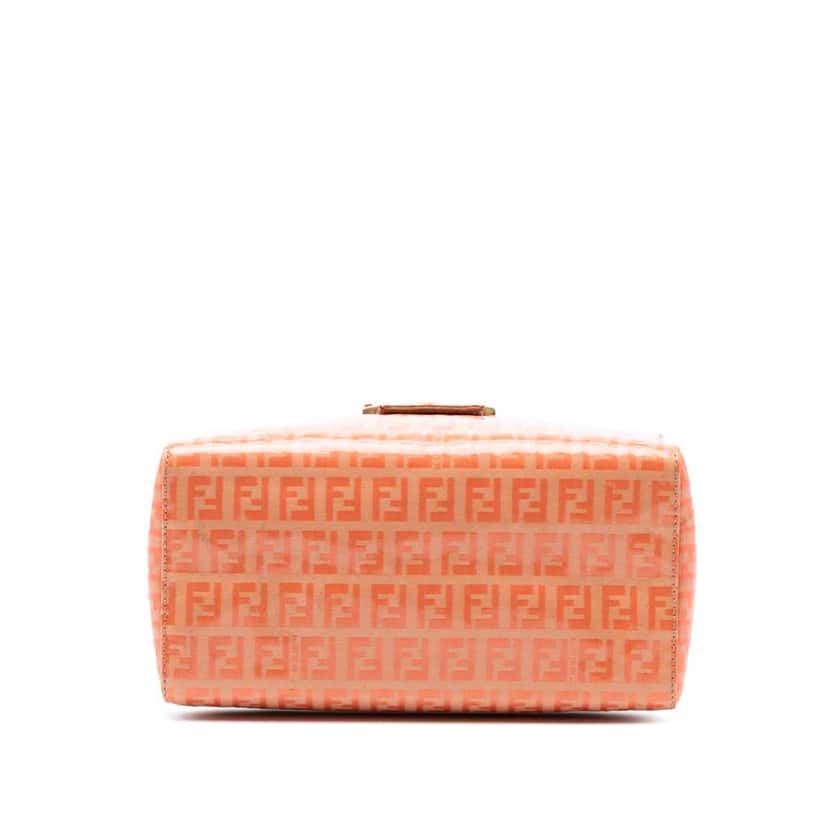 Fendi Zucchino Crystal Shoulder Bag Orange Canvas Good condition - Inside View