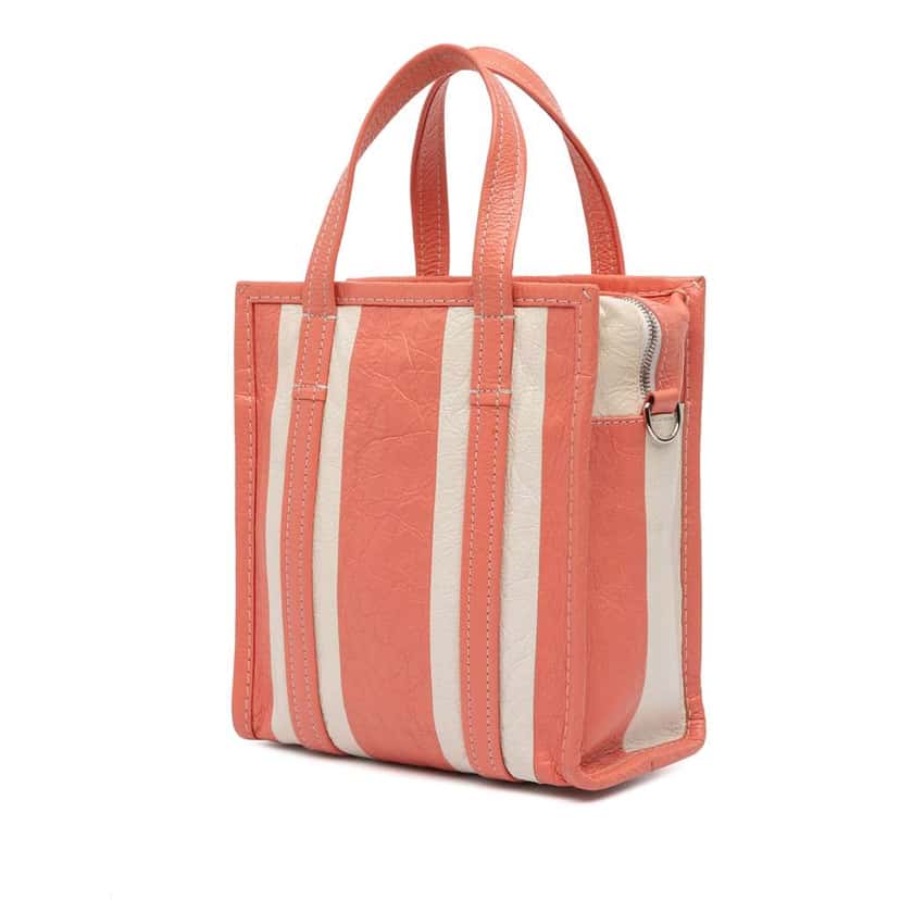 Balenciaga XS Lambskin Bazar Shopper Satchel Pink Leather Very good condition - Back View