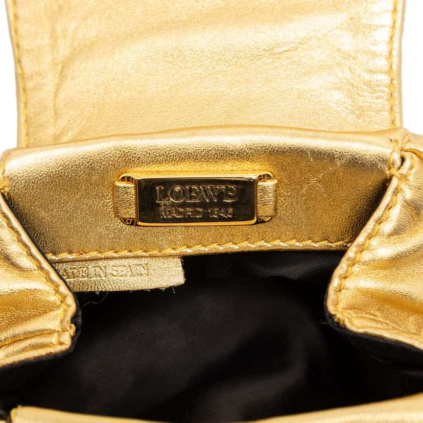 Loewe Mini Nappa Tassel Crossbody Gold Leather Good condition - Box View