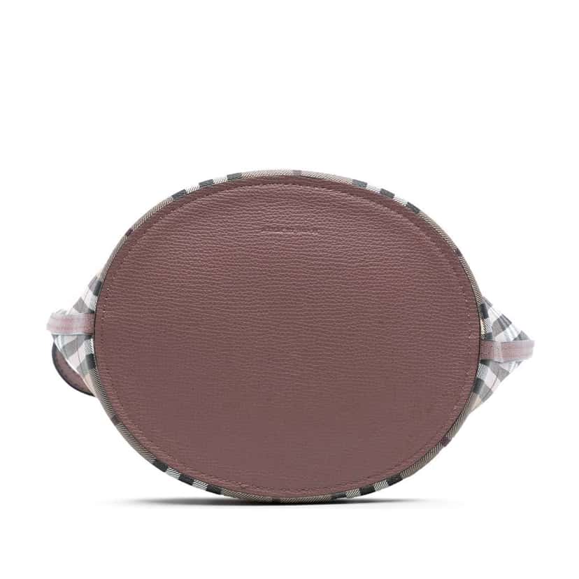 Burberry Haymarket Check Coated Canvas Bucket Bag Brown Canvas Good condition - Inside View