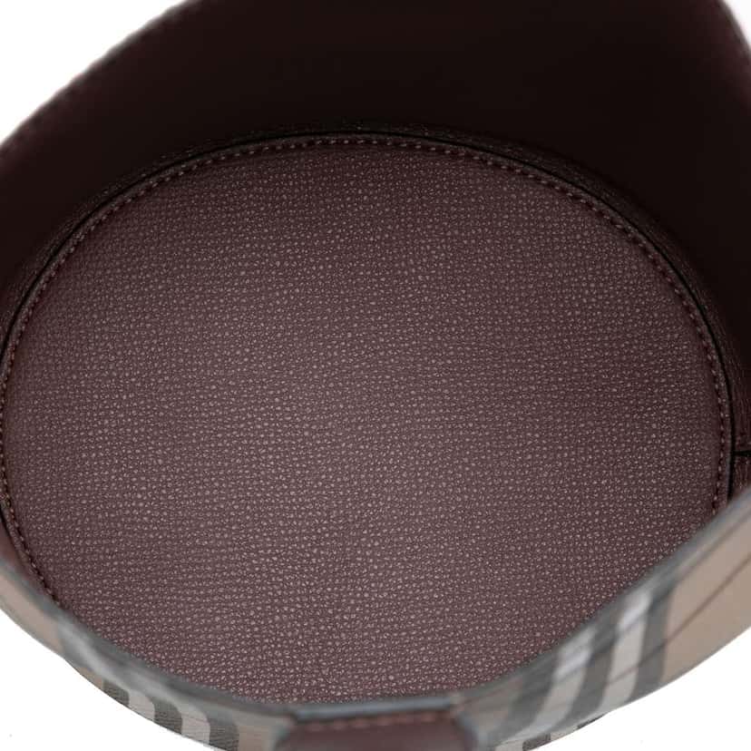 Burberry Haymarket Check Coated Canvas Bucket Bag Brown Canvas Good condition - Model View
