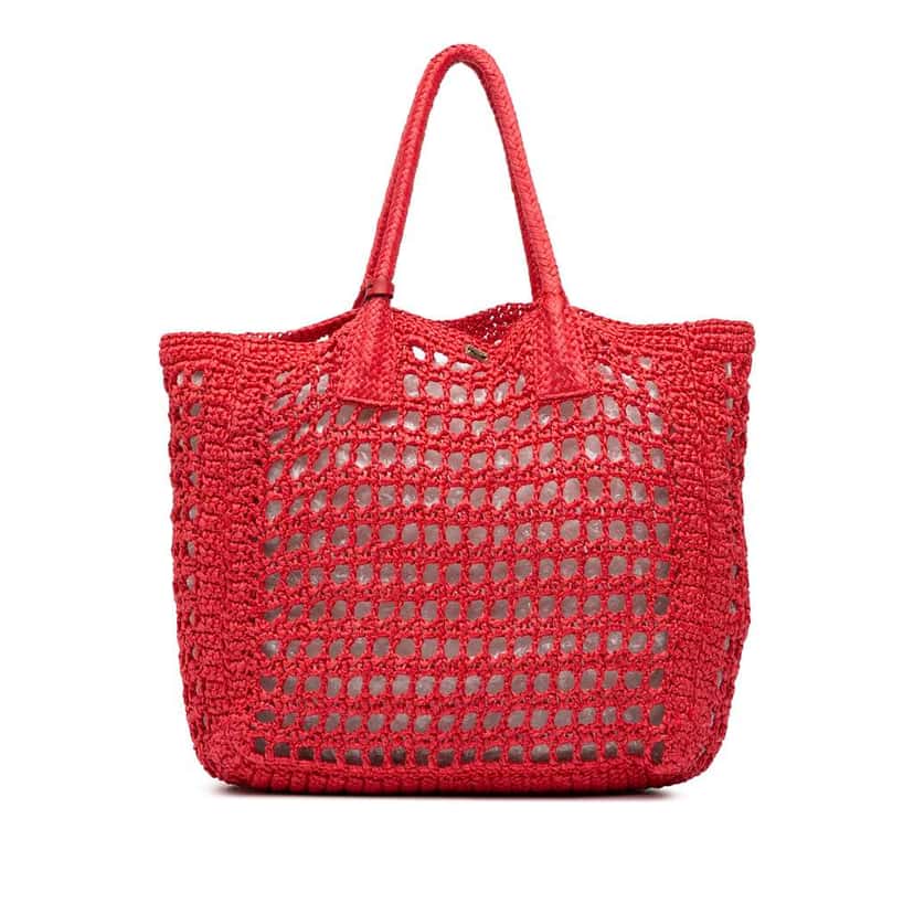Dolce & Gabbana Raffia Tote Red Good condition - Front View