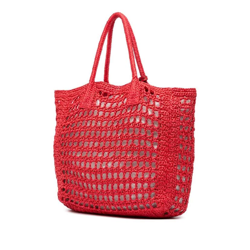 Dolce & Gabbana Raffia Tote Red Good condition - Back View