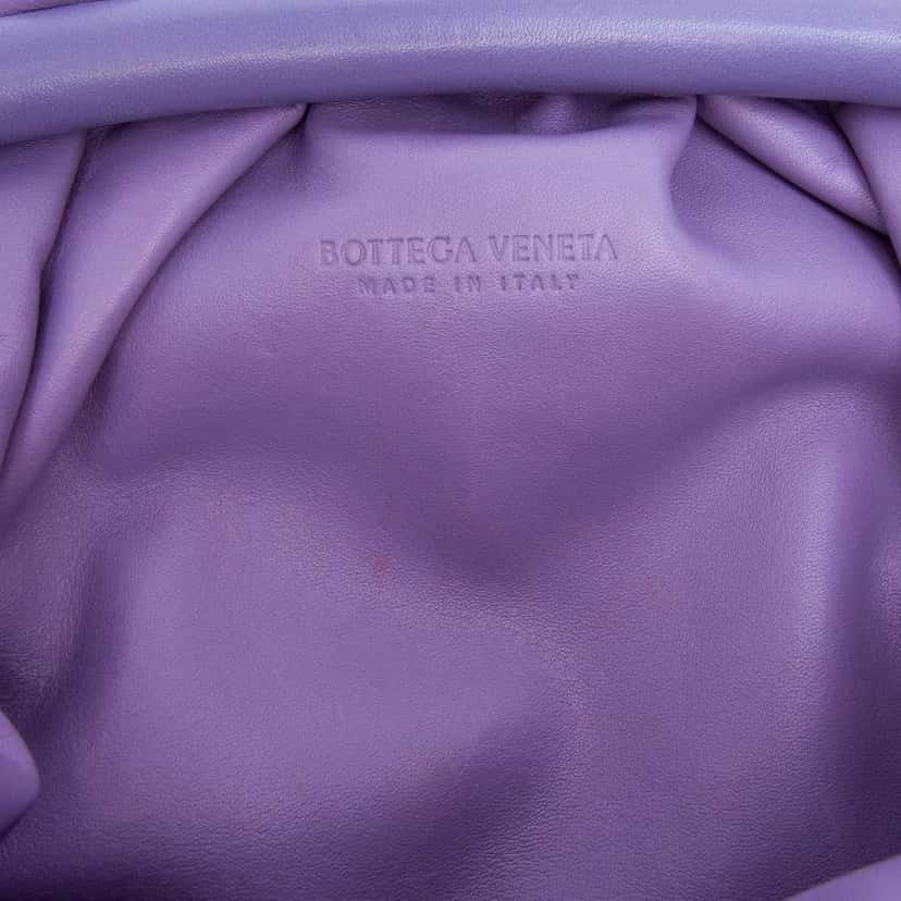 Bottega Veneta Lambskin The Mini Pouch Crossbody Purple Leather Very good condition - Box View