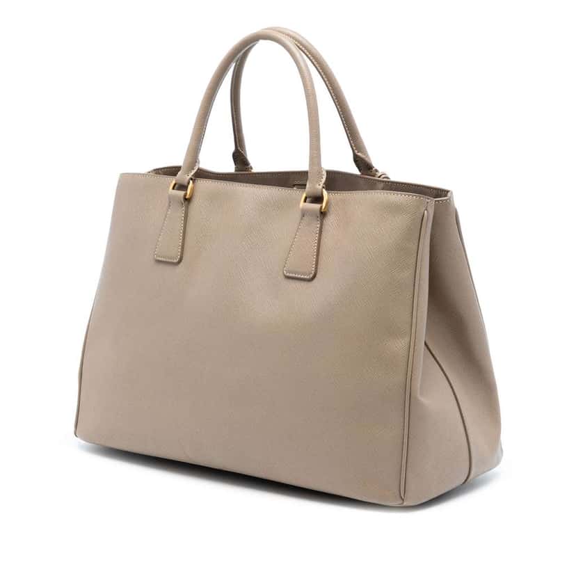 Prada Large Saffiano Lux Galleria Tote Brown Leather Good condition - Back View