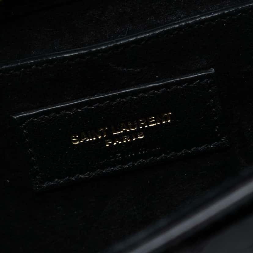 Saint Laurent Small Croc Embossed Patent Monogram Kate Crossbody Black Leather Good condition - Box View