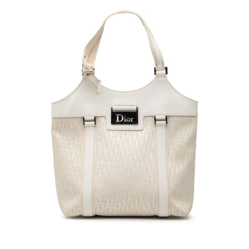 Dior Diorissimo Trotter Canvas Street Chic Tote White Canvas Very good condition - Front View