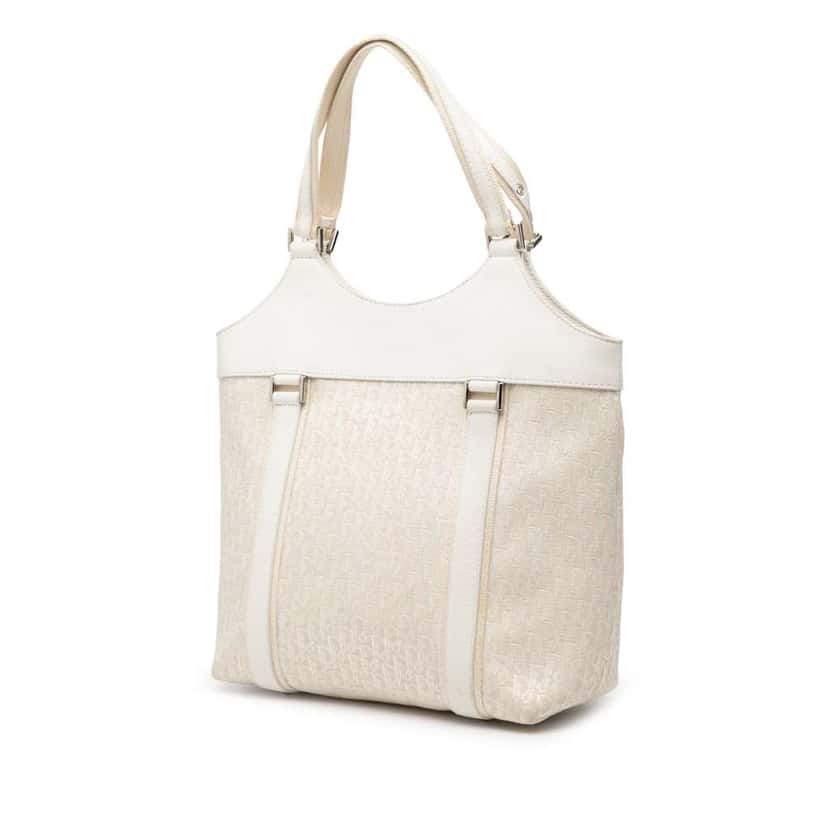 Dior Diorissimo Trotter Canvas Street Chic Tote White Canvas Very good condition - Back View
