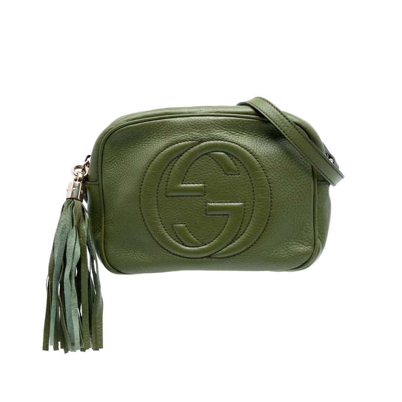 Gucci Leather Soho Disco Crossbody Green Leather Good condition - Front View