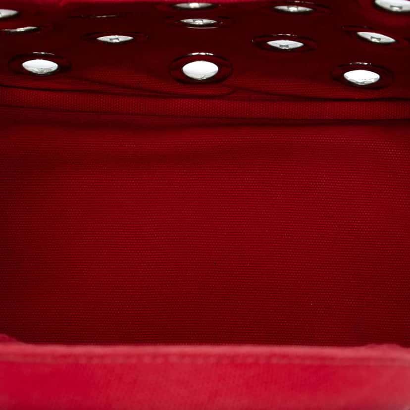 Prada Small Canvas Canapa Grommet Satchel Red Canvas Good condition - Model View