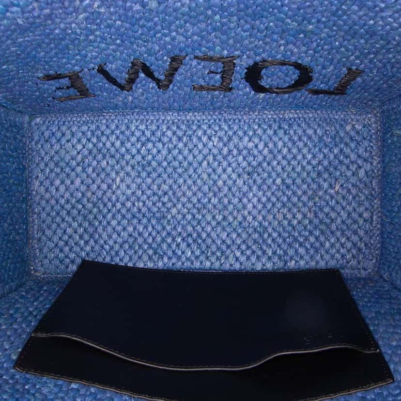 Loewe Medium Raffia Font Tote Blue Good condition - Model View