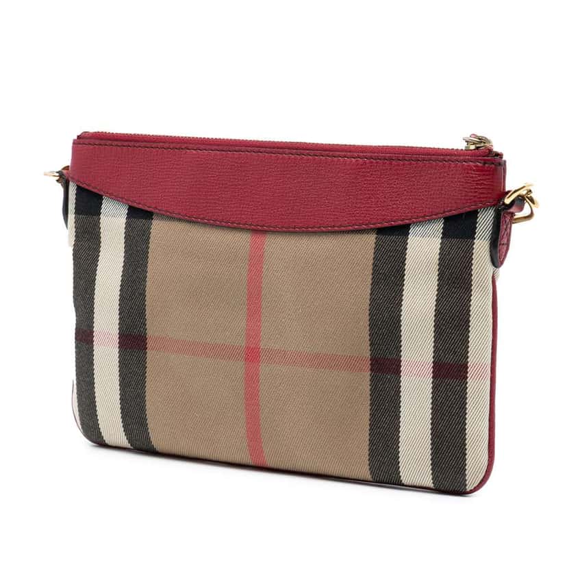 Burberry Mega Check Canvas Derby Peyton Crossbody Brown Canvas Good condition - Back View