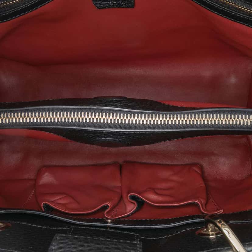 Gucci Medium Pony Hair Bamboo Shopper Satchel Orange Good condition - Model View