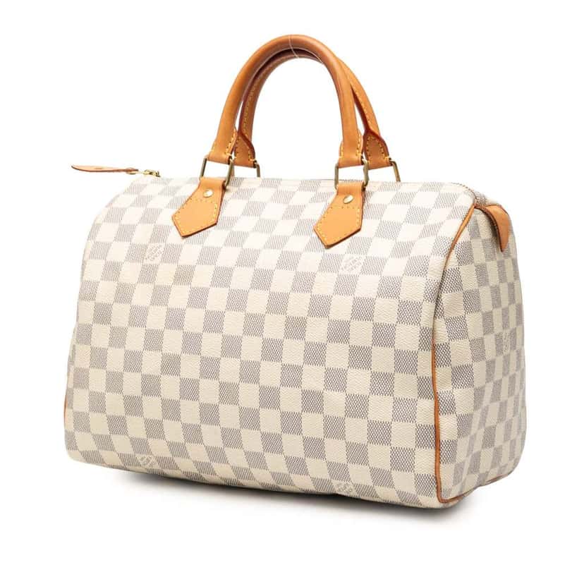 Louis Vuitton Damier Azur Speedy 30 White Good condition - Back View