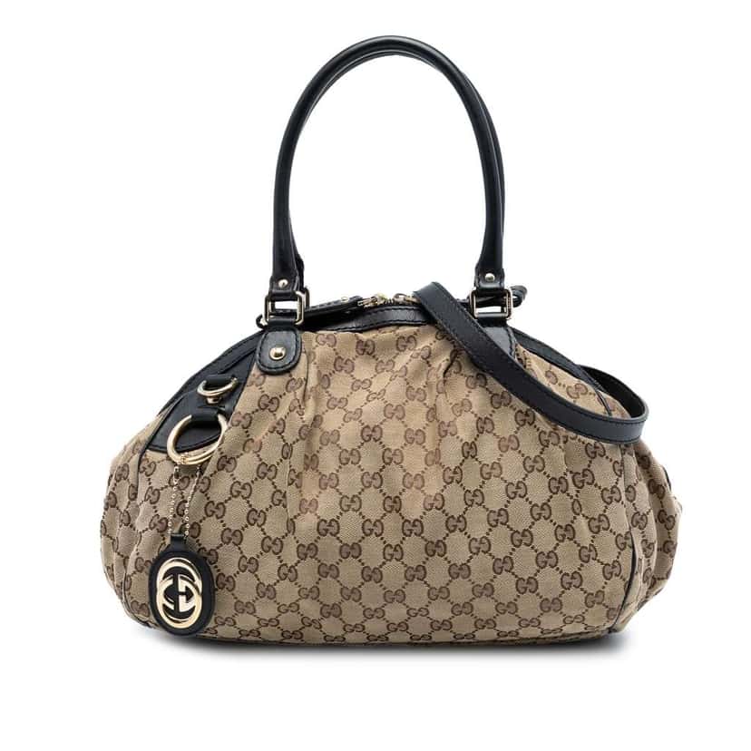 Gucci GG Canvas Sukey Satchel Brown Canvas Fair condition - Front View