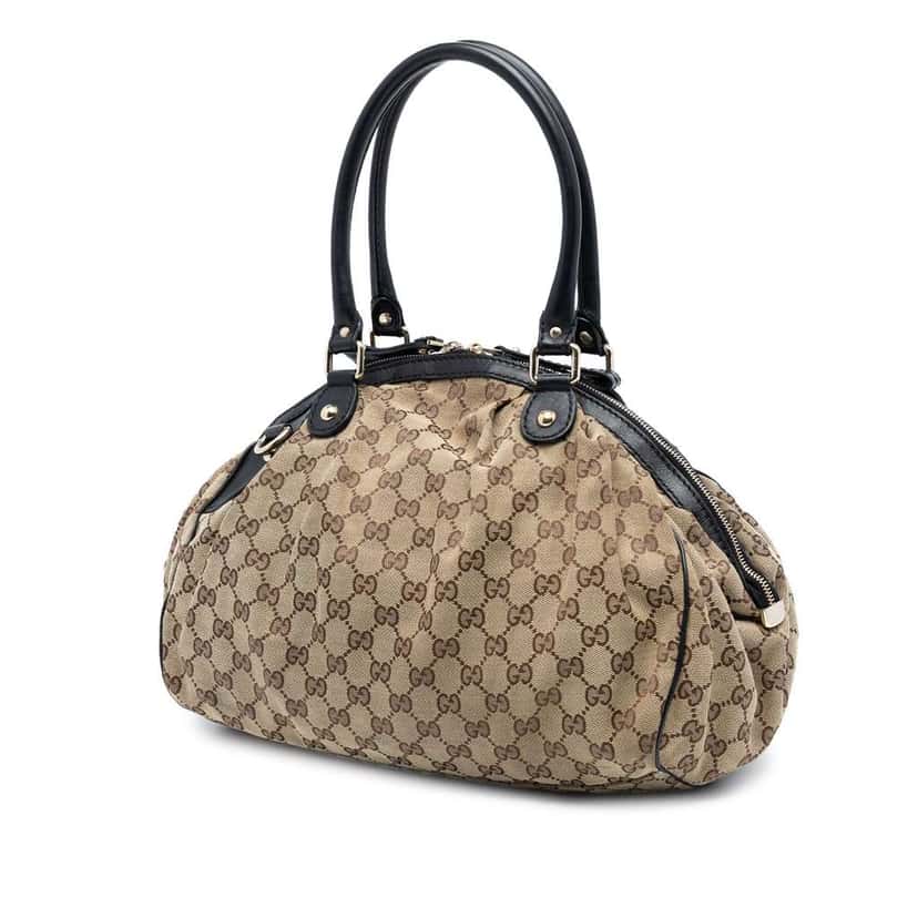 Gucci GG Canvas Sukey Satchel Brown Canvas Fair condition - Back View