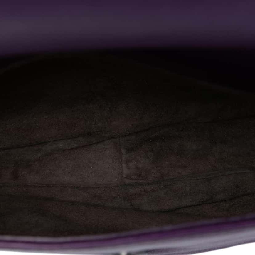 Bottega Veneta Leather Intrecciato Double Sided Flap Satchel Purple Leather Good condition - Model View