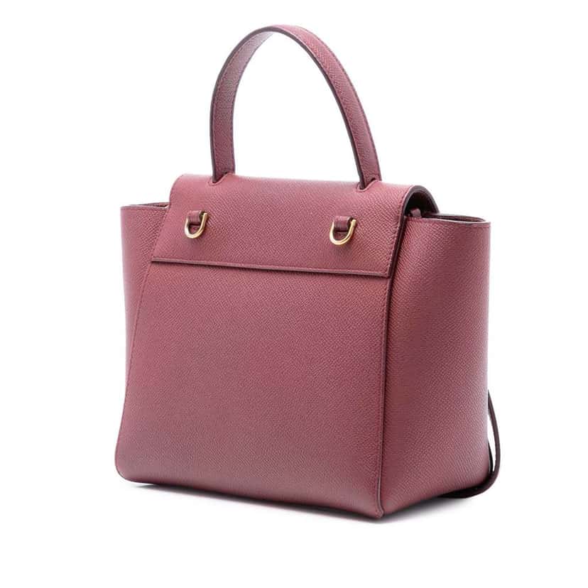 Celine Nano Grained Calfskin Belt Bag Red Leather Good condition - Back View