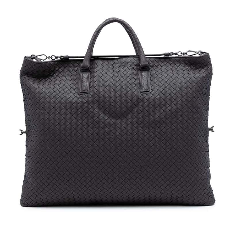 Bottega Veneta Maxi Nappa Intrecciato Convertible Tote Brown Leather Good condition - Front View