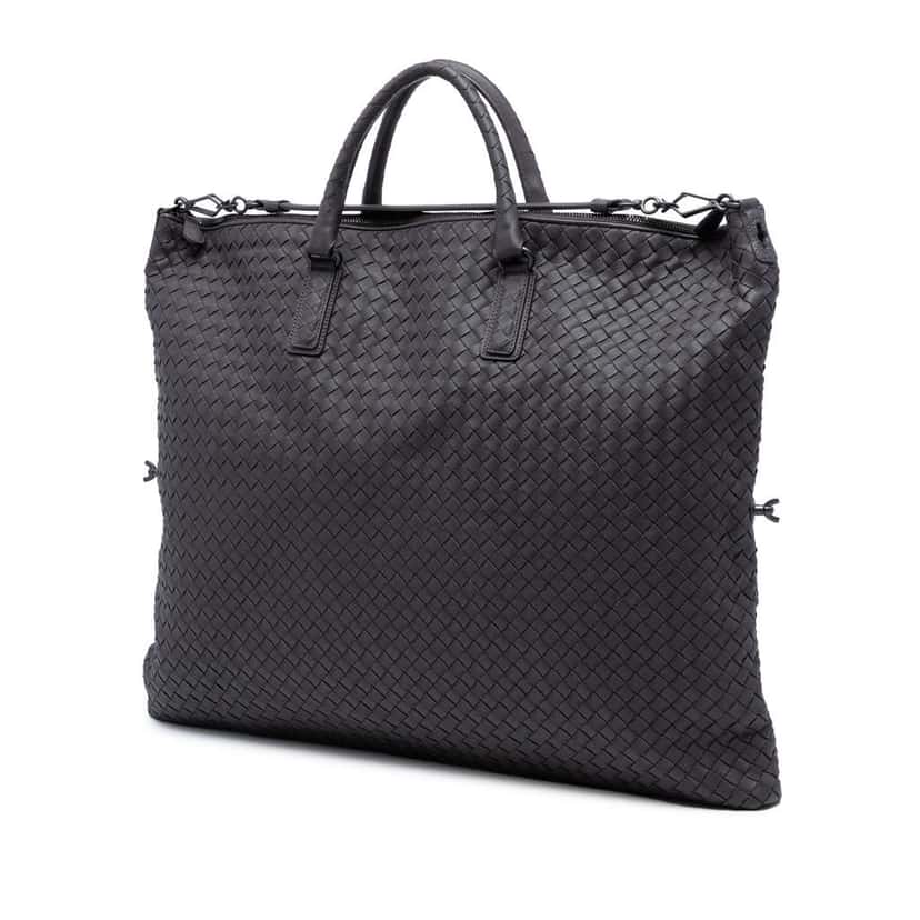 Bottega Veneta Maxi Nappa Intrecciato Convertible Tote Brown Leather Good condition - Back View